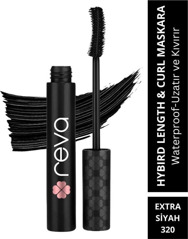 Reva Uzatan Hibrit Maskara - Hybrid Length & Curl Mascara Extra Black - No: 320 - Vegan Temiz Içerik  - Image 1