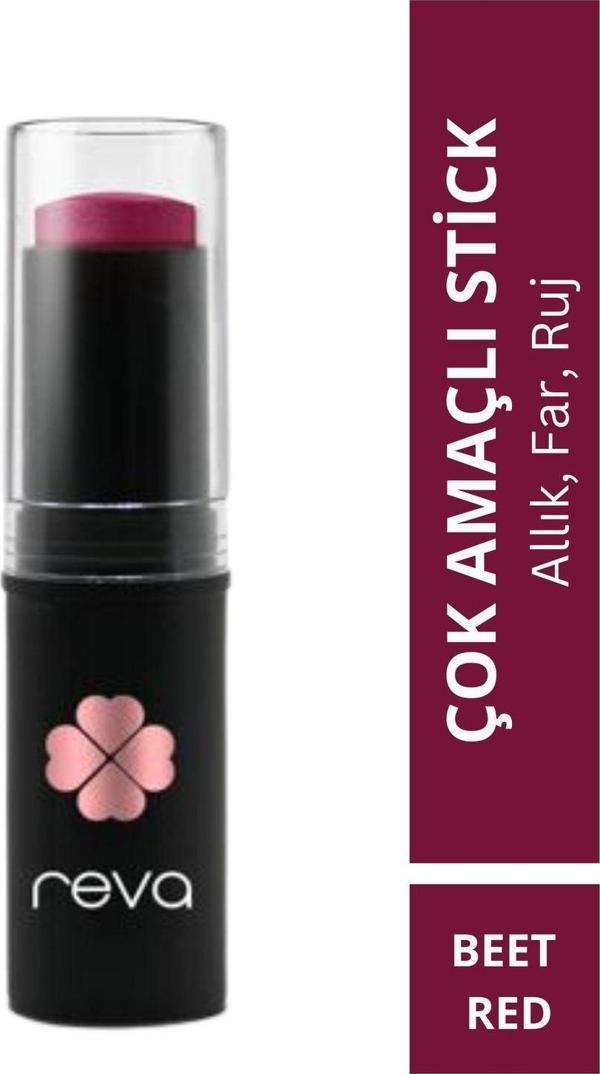 Reva Çok Amaçlı Stick Allık, Far, Dudak Renklendirici & Lip Cheek Eye Tint-Vegan & Temiz Içerikrv112 Pancar Kırmızı - Image 1