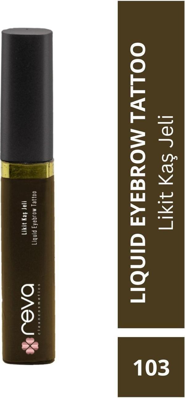Reva Yoğun Kahve Likit Kaş Maskarası & Liquid Eyebrow Tattoo 5Ml No:103 - Vegan & Temiz Içerikli Black Brown - Image 1