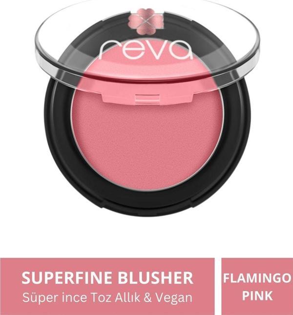 Reva Superfine Blusher Flamingo Pink - Süper İnce Toz Allık 7,5 Gr - No: 703 - Vegan & Temiz İçerik Flamingo Pembesi - Image 1