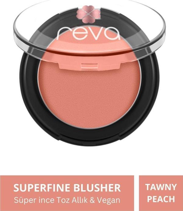 Reva Superfine Blusher Tawny Peach - Süper İnce Toz Allık 7,5 Gr - No: 704 - Vegan & Temiz İçerik Açık Şeftali - Image 1