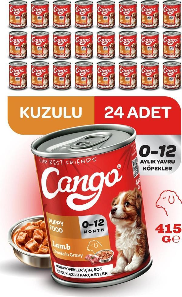 Cango Yavru Yaş Köpek Maması Kuzu Etli 415Gr 24Lü - Image 1