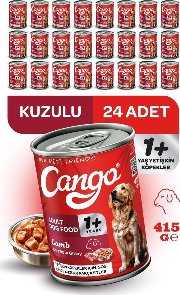 Cango Yetişkin Yaş Köpek Maması Kuzu Etli 415Gr 24Lü - Image 1