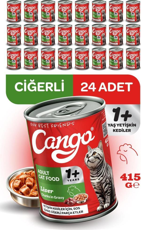 Cango Yetişkin Yaş Kedi Maması Ciğerli 415Gr 24Lü - Image 1