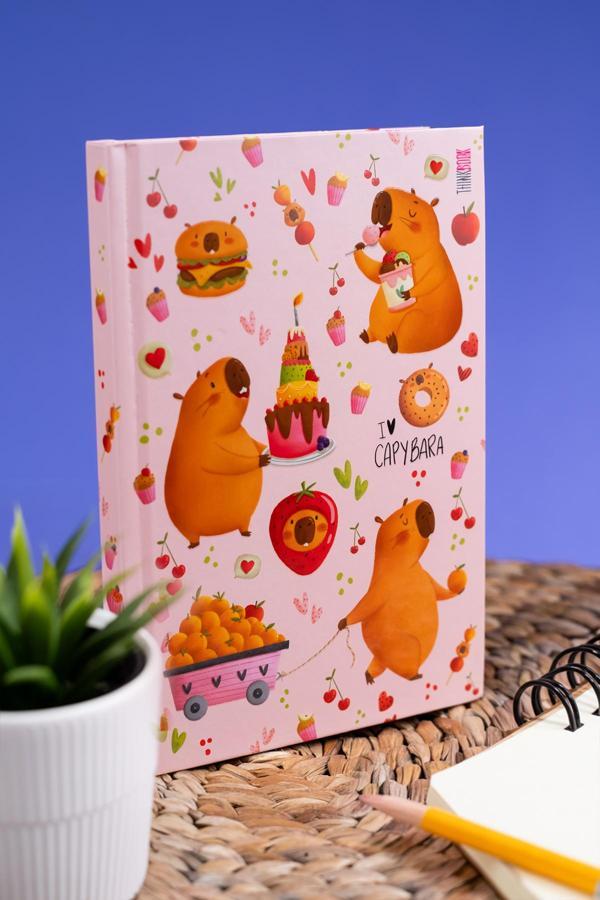Thinkbook Capybara Pasta Sert Kapaklı Defter 14x20 - Image 1