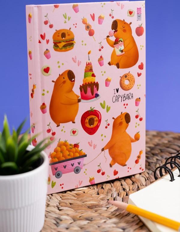 Thinkbook Capybara Pasta Sert Kapaklı Defter 14x20 - Image 1