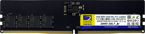 TwinMOS TMD516GB5600U46WO, VoltX, 16GB, DDR5,  5600MHz, CL46, 1.1V Desktop Ram - Image 1