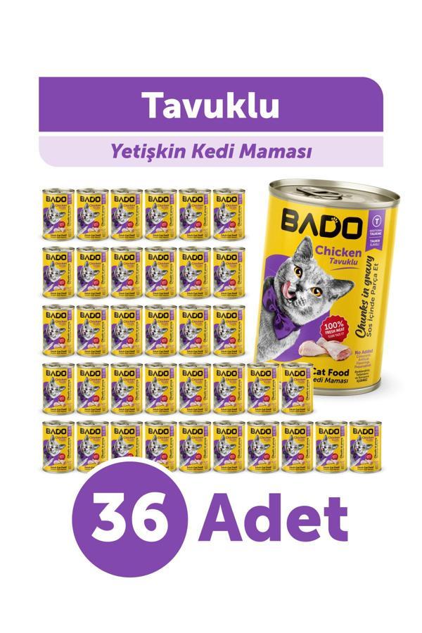 Bado Yetişkin Yaş Kedi Maması Tavuk Etli 400Gr 36'lı - Image 1