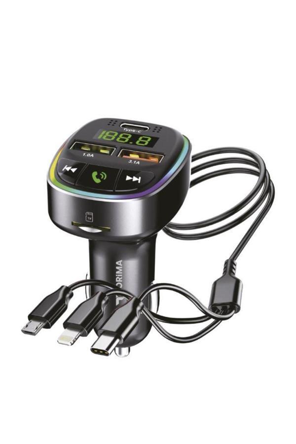 TORİMA G15 – FM Transmitter, TF/USB Müzik ve 18W Hızlı Şarj Özellikli Araç Cihazı - Image 1