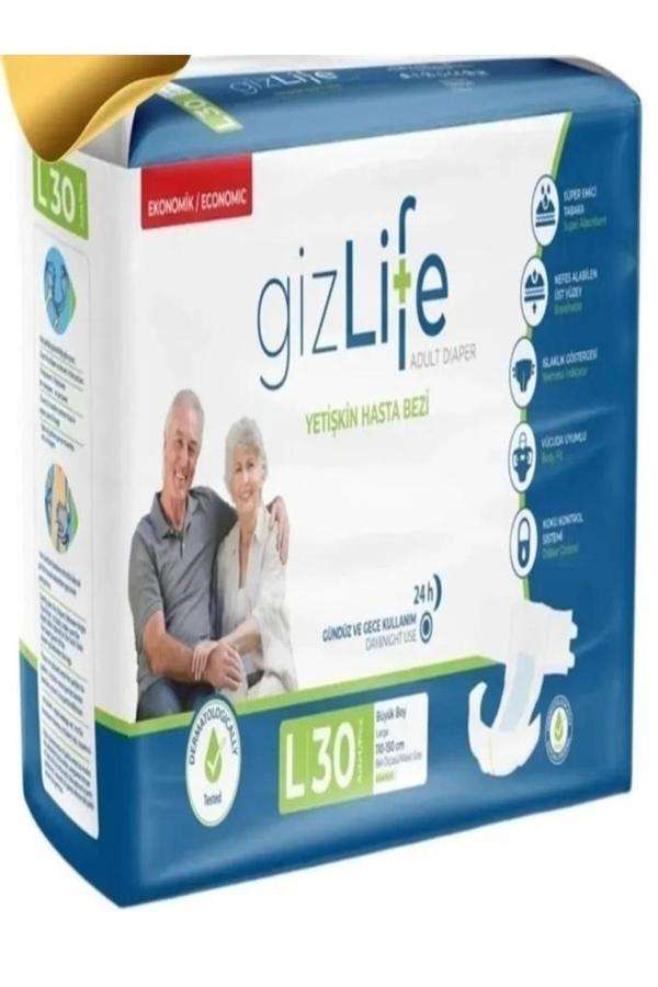 Gizlife Hasta Bezi Yetişkin Bağlamalı L 30 Ad.2373 - Image 1