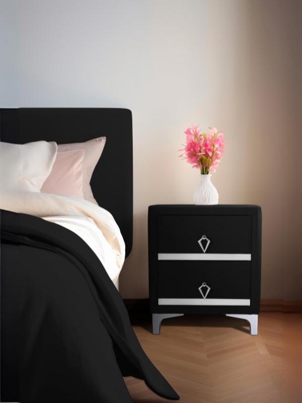 Doppia Linea Silver Komodin, İki Çekmeceli - Image 1