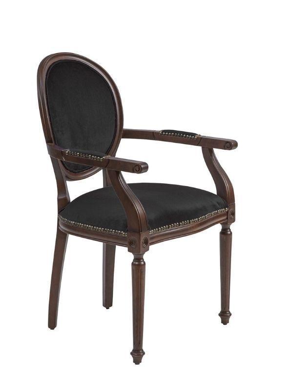 Madalyon Kolçaklı Ahşap Klasik Sandalye - Image 1