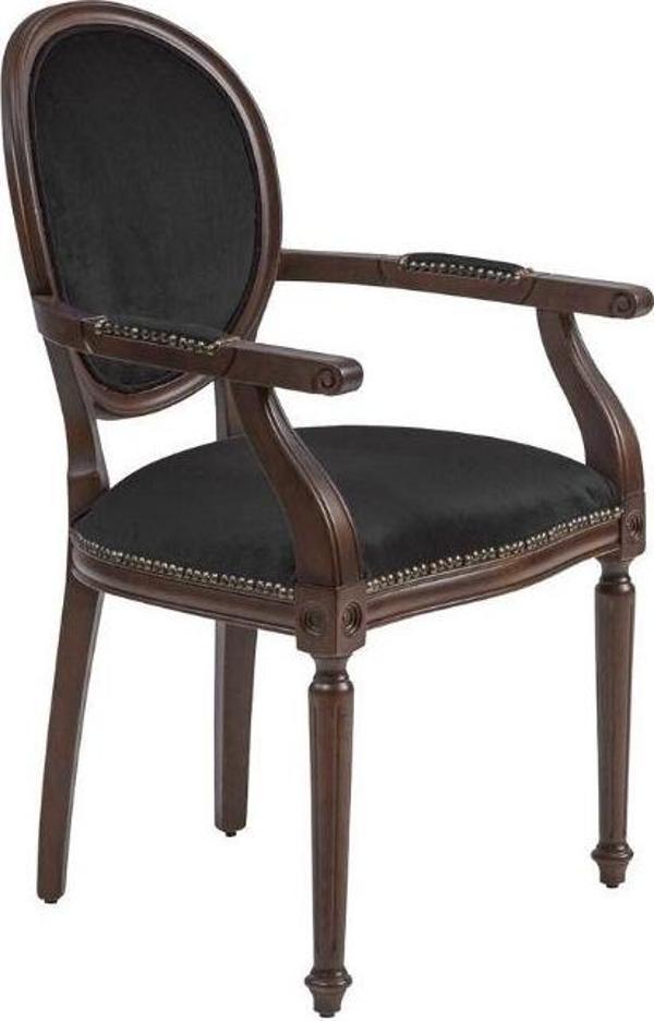 Madalyon Kolçaklı Ahşap Klasik Sandalye - Image 1