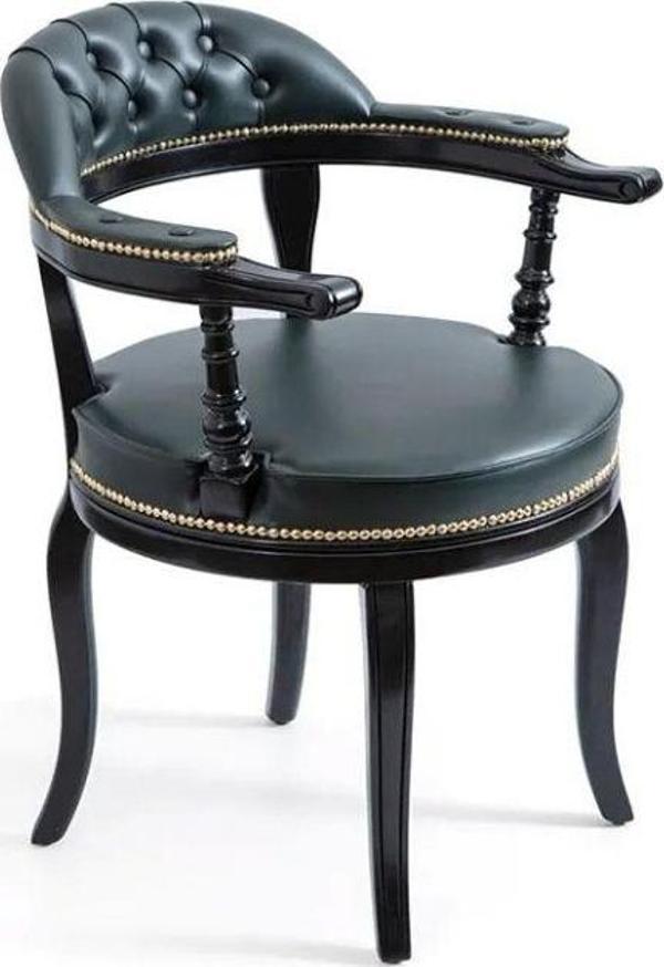 Majesta Kapitoneli Classic Ahşap Sandalye - Image 1