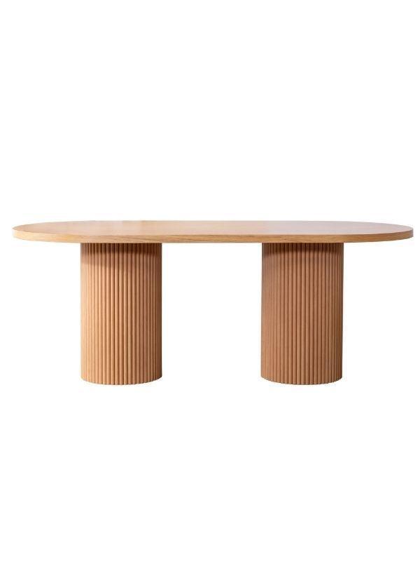 Soleil İskandinav Oval Natural Ahşap Bohem Masa 80x170 - Image 1