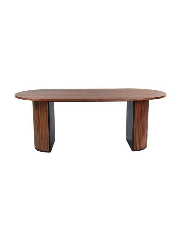 Zeno Oval Ahşap Bohem Yemek Masası 90x180 - Image 1