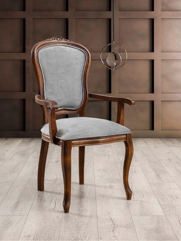 Victoria Kolçaklı Ahşap Oymalı Country Sandalye - Image 1