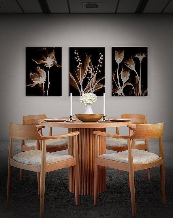Sardes İskandinav Natural Ahşap Masa Sandalye Takımı 90x90 - Image 1