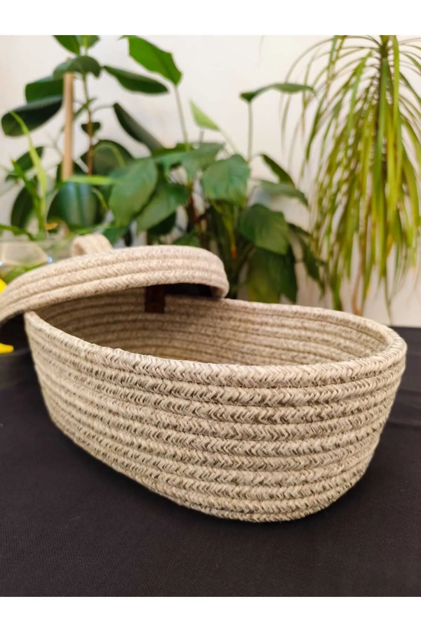 OVAL KAPAKLI SEPET 20*30CM ORGANİZER DÜZENLEYİCİ - Image 1