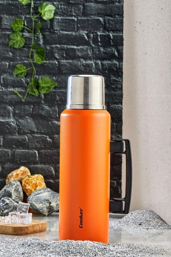Cooker 1.5 Litre Çift Katlı Çelik Termos-24 Saat Sıcak, 48 Saat Soğuk, Kulplu (Kamp, Piknik, Ofis, Seyahat) - Image 1