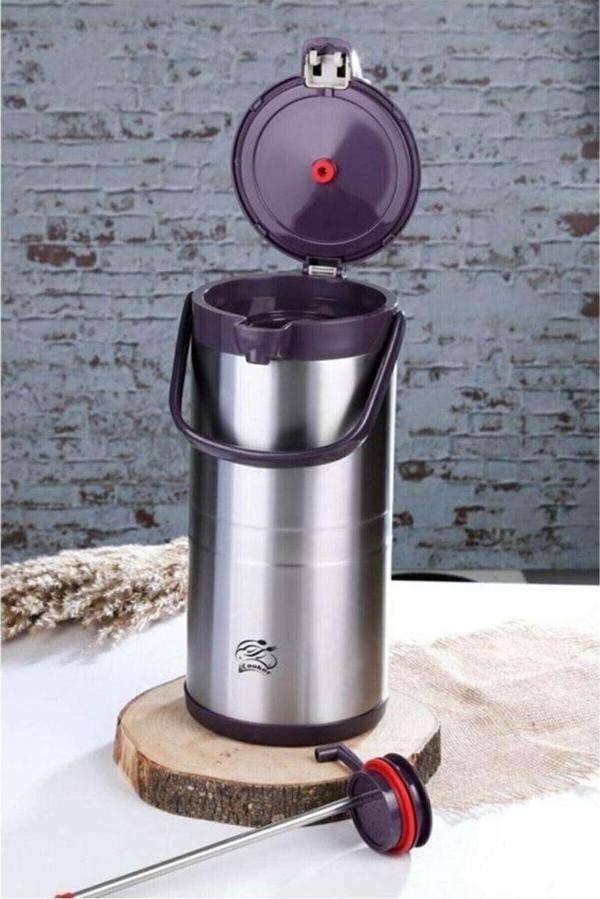 Cooker Çift Katlı Paslanmaz Çelik 3.5 Litre Termos Mor Ckr2008 - Image 1