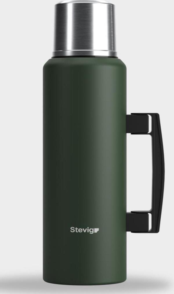 Teknotrust 4 Camp Klasik Vakumlu Kulplu Çelik Termos 1.5 Lt. Green St-206 Stevig - Image 1