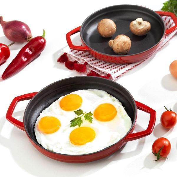 Schafer Guss Chef Döküm Sahan Çift Kulplu 22 Cm-1 Parça-Kırmızı - Image 1