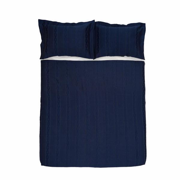 Nautica Home Rope Tek Kişilik Yatak Örtüsü Seti Navy - Image 1