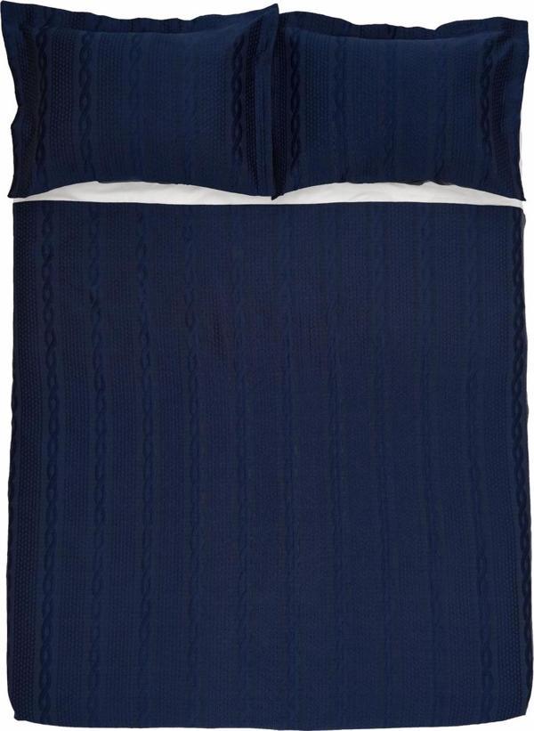 Nautica Home Rope Tek Kişilik Yatak Örtüsü Seti Navy - Image 1