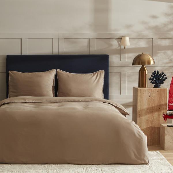 Nautica Home Percy Saten Çift Kişilik Nevresim Takımı Beige - Image 1