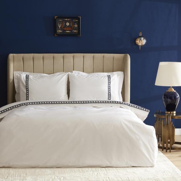 Nautica Home Rattan Navy Percale %100 Pamuk Çift Kişilik Nevresim Takımı - Image 1