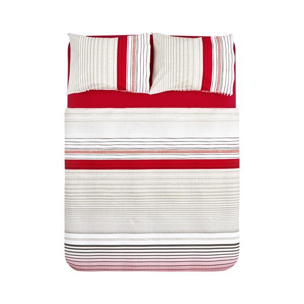 Nautica Home Olympus Stripe Tek Kişilik Nevresim Takımı Red - Image 1