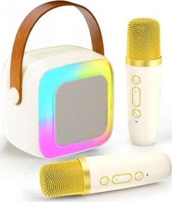 Wowkids Sy13 İki Mikrofonlu Gold Karaoke Speaker - Image 1