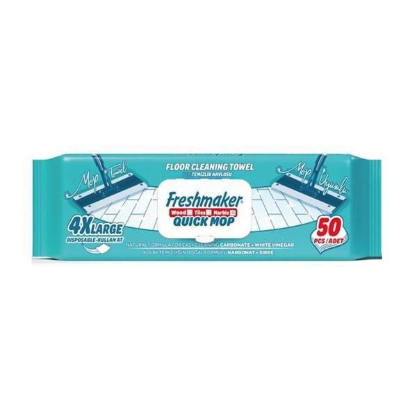Freshmaker Karbonat ve Beyaz Sirke Katkılı Yüzey Yer Temizlik Mandallı Mop Havlusu - 50'li Paket - Image 1