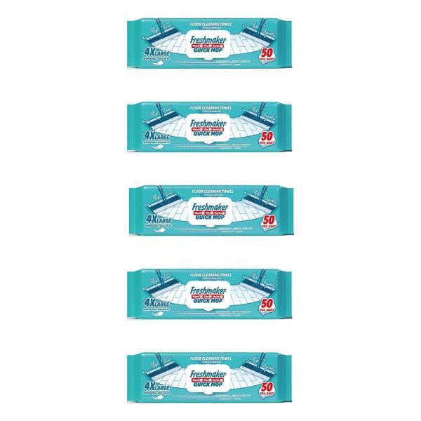 Freshmaker Karbonat ve Beyaz Sirke Katkılı Yüzey Yer Temizlik Mandallı Mop Havlusu - 50'li 5 Paket - Image 1