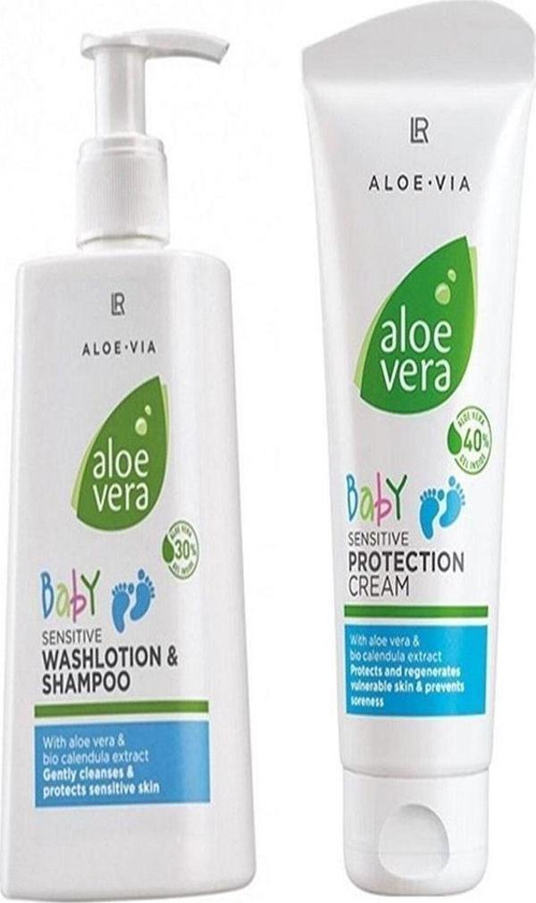 Aloe Vera Bebek Şampuanı 250 ml + Aloe Vera Bebek Pişik Önleyici Krem 100 ml - Image 1