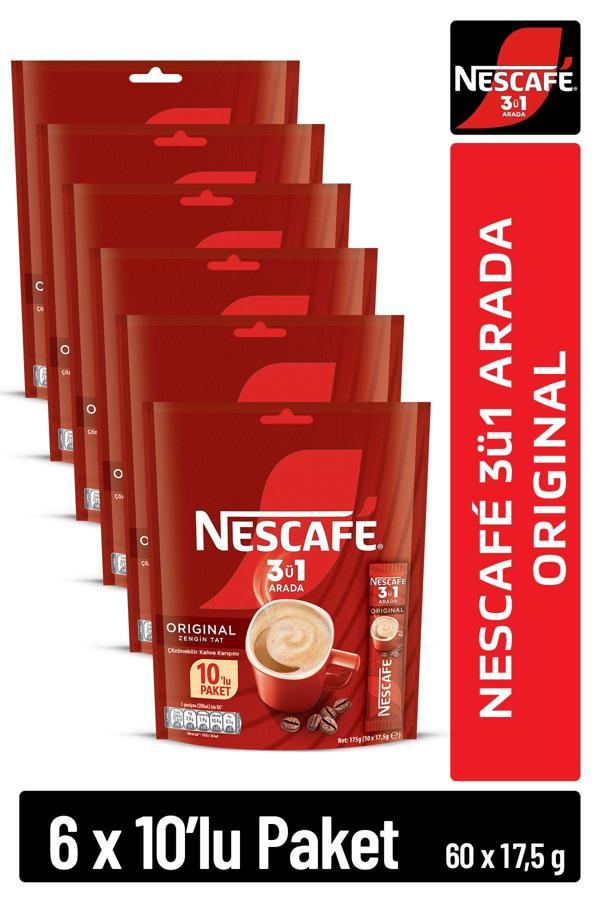 NESCAFE 3ü1 Arada Fındık Aromalı Çözünebilir Kahve 17g 10'lu Paket 10X6 - Image 1