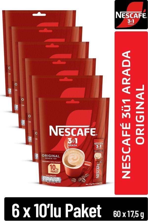 NESCAFE 3ü1 Arada Fındık Aromalı Çözünebilir Kahve 17g 10'lu Paket 10X6 - Image 1
