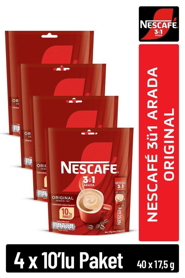 NESCAFE 3ü1 Arada Fındık Aromalı Çözünebilir Kahve 17g 10'lu Paket 10X4 - Image 1