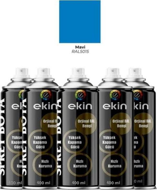 Ekin 400 Ml Sprey Boya Boncuk Mavi Renk - 5 Adet - Image 1
