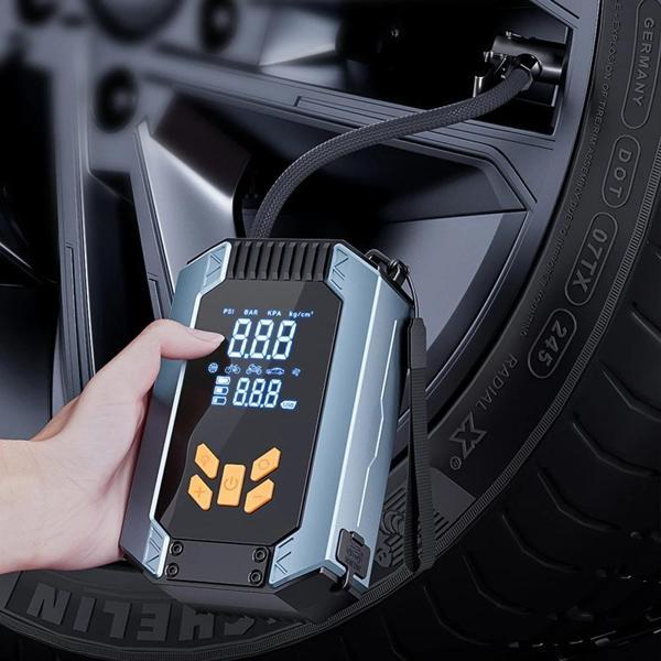Dijital Kablosuz Usb Type-C 4*1800Mah Göstergeli Oto Lastik Şişirme Hava Pompası - Image 1