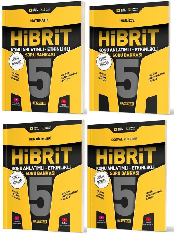 Hız 2025 5. Sınıf Matematik İngilizce Fen Sosyal Hibrit - Konu Seti 4 Kitap - Hız Yayınları - Image 1