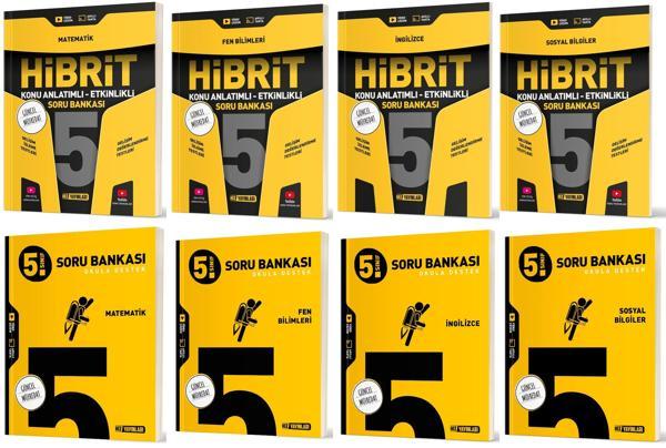 Hız 2025 5. Sınıf Matematik İngilizce Fen Sosyal Soru + Hibrit - Konu Seti 8 Kitap - Hız Yayınları - Image 1