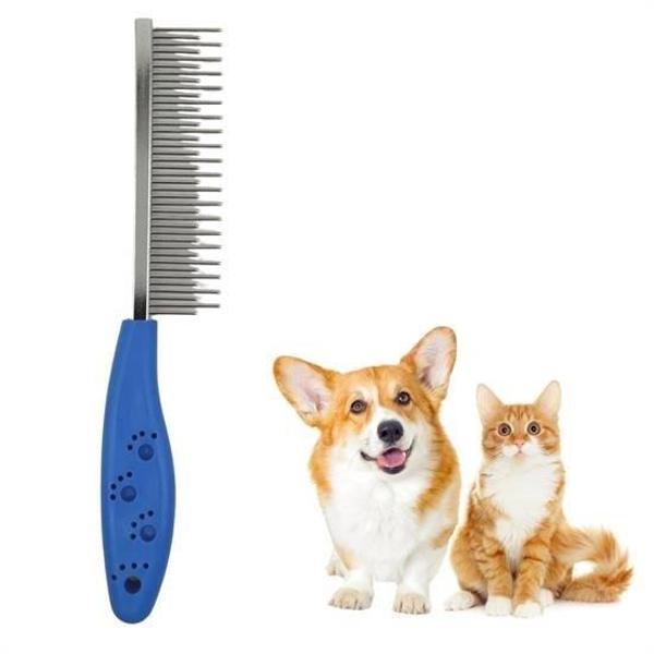 Tüy Açıcı Kedi Köpek Tarağı Tek Taraflı Metal Dişli Evcil Hayvan Bakım Fırçası - Image 1