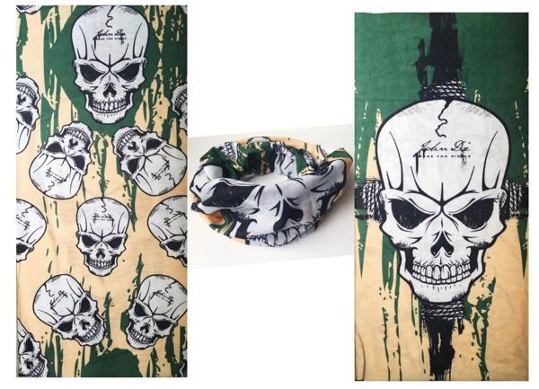 Haki Kuru Kafa Baskılı Buff Bandana 25x48 cm - Image 1