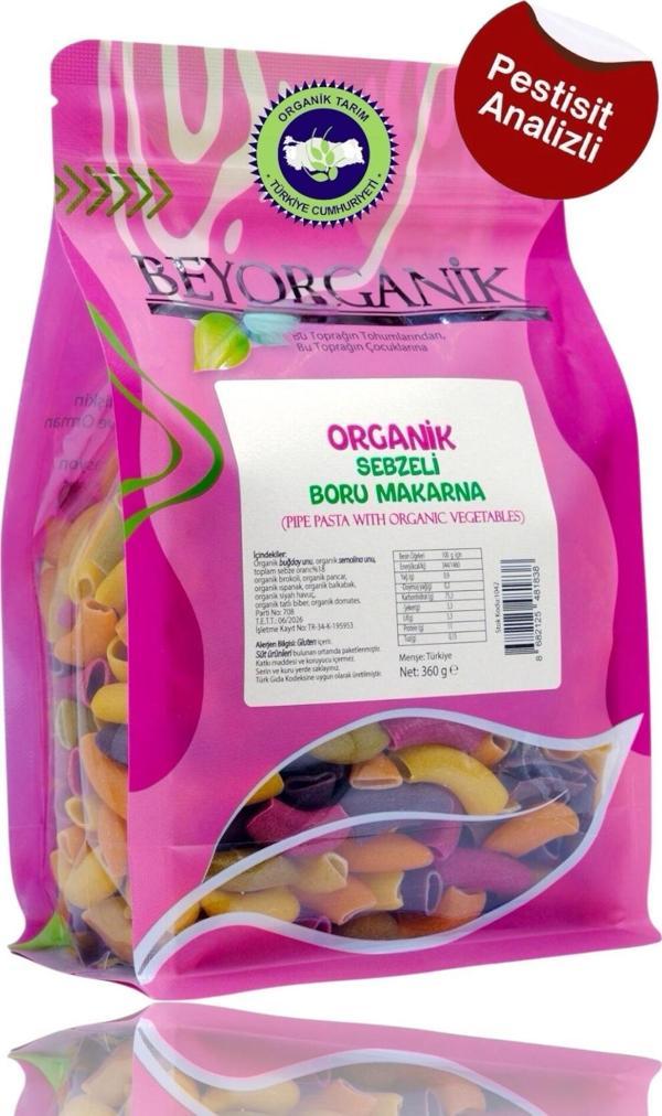 Organik Sebzeli Boru Makarna %35 Sebzeli 360gr (PESTİSİT VE AFLATOKSİN ANALİZLİ) - Image 1