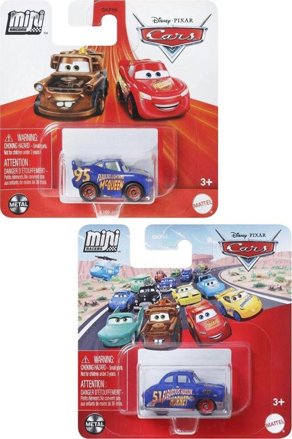 Disney Pixar Cars - 2 Mini Racers Set - Fabulous Hudson Hornet & Fabulous Lightning Mcqueen - Image 1