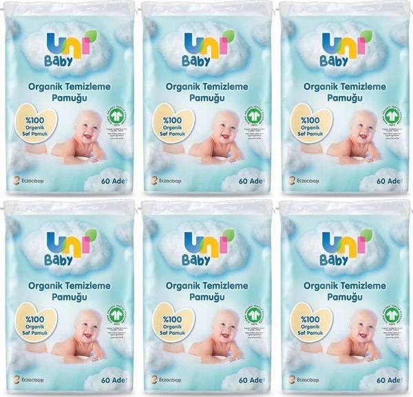 Uni Baby Bebek Temizleme Pamuğu 60 Lı- 6 adet - Image 1