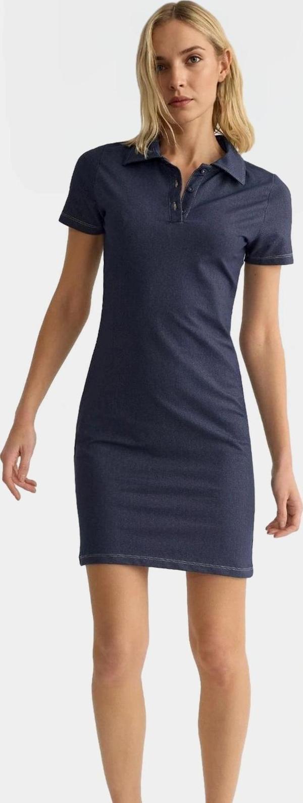 Pamuklu Bodycon Mini Elbise Polo Yaka Örme Kumaş Rahat Kalıp Konforlu Kesim Uzun Ömürlü - Image 1