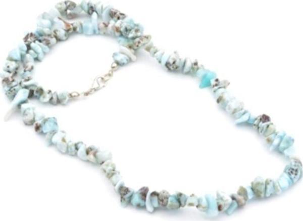 Doğal Kırık Taş Larimar Taşı Kolye 1.kalite Doğal Taş - Image 1
